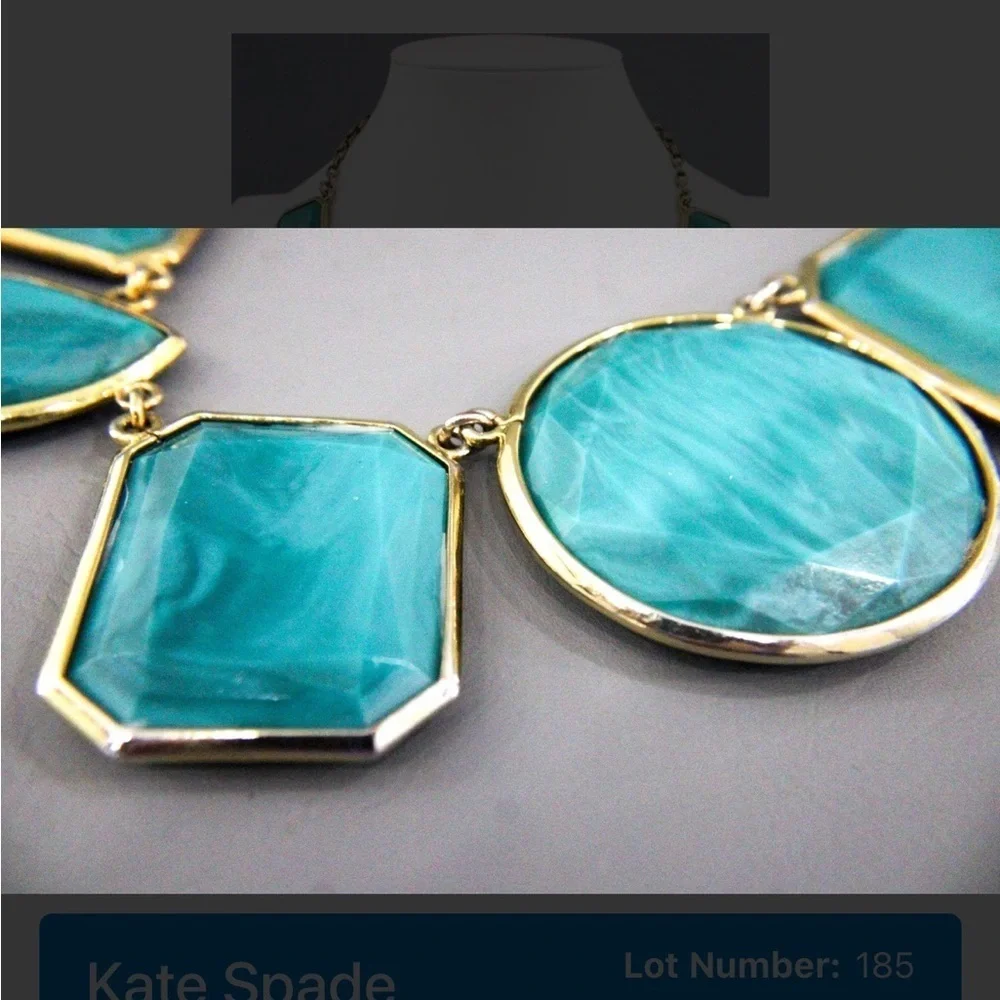 Kate Spade Blue and Gold Necklace with Statement Design